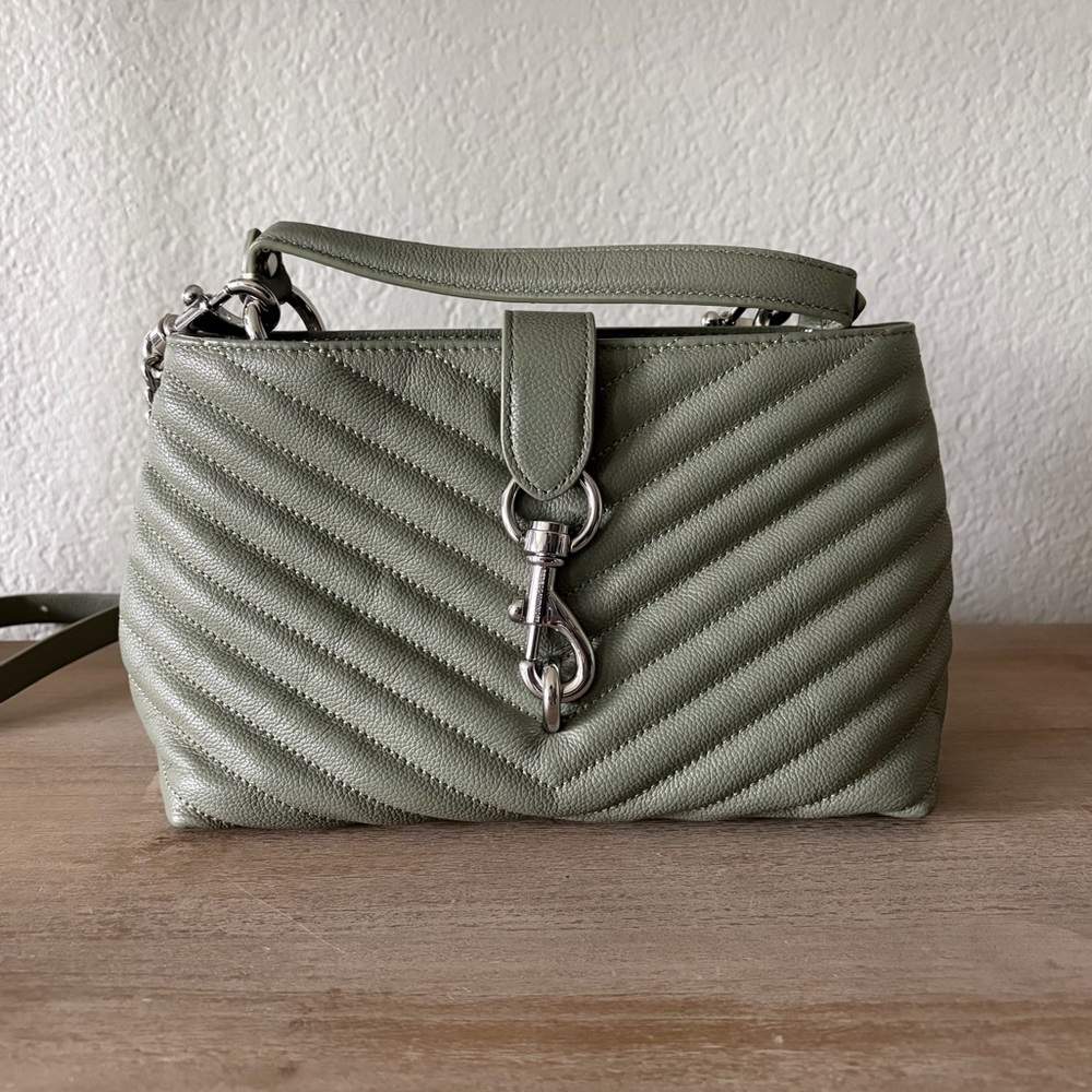 Rebecca Minkoff Edie Olive Quilted Crossbody Satchel